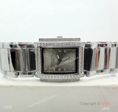 Copy Patek Philippe Twenty 4 Stainless Steel Silver Dial Watches 26mm Women